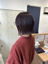 シアート(SHEART)&nbsp;切りっぱなしボブ×さりげないピンクブラウンカラー