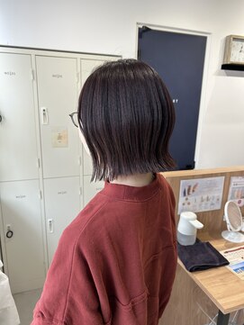 シアート(SHEART) 切りっぱなしボブ×さりげないピンクブラウンカラー