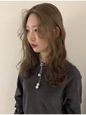 セミロング/ブラウンベージュ/巻き髪