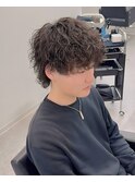 マッシュウルフ無造作パーマシャドウパーマ