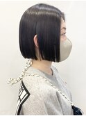 【モリオ松戸　石山】黒髪ストレートボブ切りっぱなしボブ20代