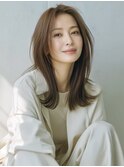 ☆ホワイトグレージュミニウルフデジタルパーマチェリーブラウン