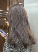 ブリーチなしダブルカラーグレージュ赤み消しシルバーレイヤー