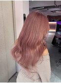 ペールピンク/ピンクミルクティー/韓国巻きロング/小顔ヘア