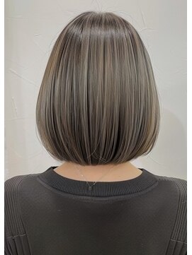 ネックス 表参道本店(nex) デザインカラーレイヤーカットウェットヘアオリーブベージュ白髪