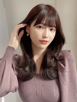 アフロート エル 錦糸町(AFLOAT L) 20代30代顔まわりレイヤー/似合わせカット/ ダークアッシュ