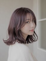 ジールサロン つくば本店&nbsp;【ブリーチ無し】ピンクラベンダー/ミディアムヘア