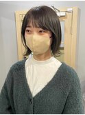 透明感のあるグレージュボブ×艶やかな仕上がり