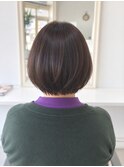 艶感ダークブラウン×大人の丸みショートボブ