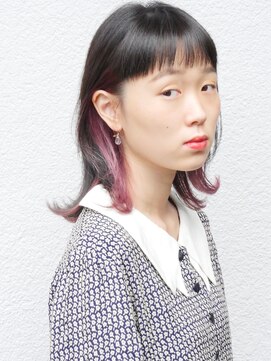 七ッ星+ ほんのりウルフでピンクなインナーカラー