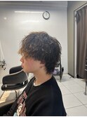 波巻きツイストスパイラルパーマ　王道ウルフ　メンズウルフ