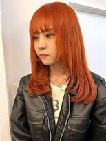 パーク 福岡天神西通り店(parc) オレンジカラー　顔周りレイヤーカット　韓国ヘア　10代20代