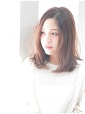 【コトノハ】　ピンクアッシュ　ナチュラル　セミディ　ボルドー