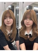 ワンホンレイヤー/レイヤーカット/韓国ヘア/ベージュ 【山中】