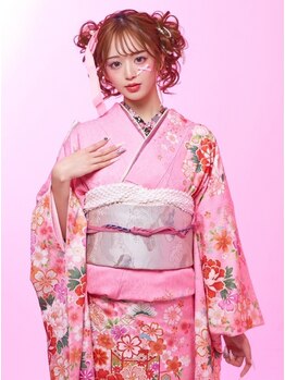 マーズ(Hair&Make Mars+)の写真/【お得なクーポンご用意しております★】節目のお祝い事に♪プロの技で崩れにくいセットと着付けを！