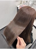 ミディアムヘアーチョコレートブラウンカラー髪質改善 赤坂見附