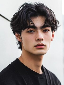 ステラ(STELLA) 前髪パーマ 韓国センターパート ウルフカット20代 30代