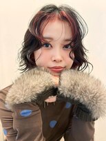 ロティー(loty)&nbsp;ショート インナーカラー ボブ カシスピンク  ヘアアレンジ