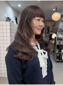 ラベンダーグレージュ　レイヤーカット　ワイドバング