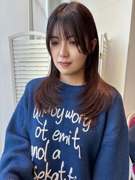 エフ 西大寺(ef) レイヤースタイル/顔周りカット/ラベンダーグレージュ