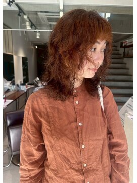 ソル(SOL) オレンジカラー/ハードパーマ/デザインカラー/ニュアンスパーマ