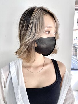フォーク(FOLK) フェイスフレーミング_前髪インナーカラー_ブリーチダブルカラー