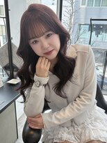 スティル カラン(STILL calin) 韓国ヘアロングレイヤーカットピンクラベンダー前髪カット