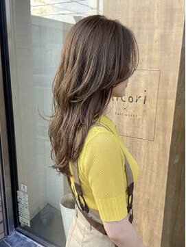 ニコリヘアワークス(nicori hair works) ロング×レイヤー×シフォンベージュ3