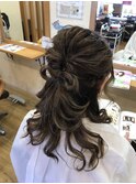 リボンハーフアップ