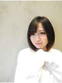 ☆小顔前下がりショートボブ☆ 斜めバング