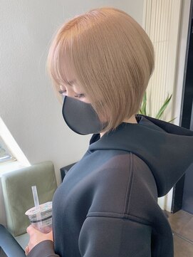 ジゼル(GiseL) 【GiseL】ミルクベージュ×ショートボブ ダブルカラー