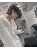 センターパートウルフ