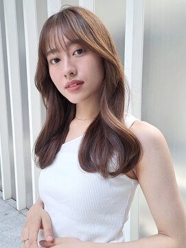 フォンズ(FONS) 抜け感 ミルクティーピンク シースルーバング 小顔 顔回りカット