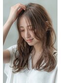 ミディアムレイヤー/大人可愛い/髪質改善/シースルーバング