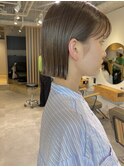 ボブ ミニボブ 縮毛矯正 ブラウンベージュ