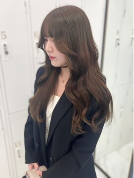 ランテルディ 渋谷(LANTERDIT) 顔周りカット ブラウンカラー 艶カラー ロング 20代30代