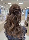 ハーフアップ/平塚ヘアセット/結婚式アレンジ