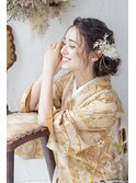 結婚式や二次会！ねじり編みサイドシニヨン