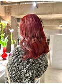 デザインカラーレイヤーカットウェットヘア夏オリーブベージュ
