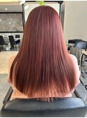 髪質改善/チェリーレッド/ストレートロング