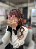 ハーフアップお団子