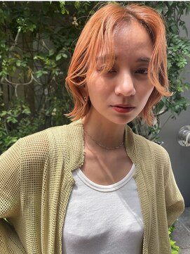 ロンドシエル 横浜(Lond ciel) 顔周りレイヤー/くびれボブ/ブリーチカラー