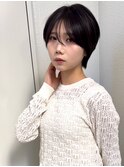 大人ショートボブ丸みショートカットマッシュショート前髪あり
