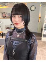 ヘアーズルネッタアベノ(HAIR'S Lunetta abeno) これぞウルフカット!カラーは黒染めじゃないブルーブラック