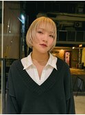 レイヤーボブ/ボブ/ハイトーン