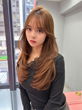 ボタン シブヤ(VOTAN SHIBUYA) ハッシュカット/韓国レイヤー/顔まわり/ブラウン/ベージュ/前髪