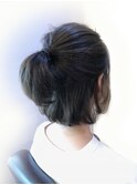 ボブ×ハーフアップ