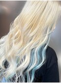 White blond inner Water Blue【FERNA池袋】