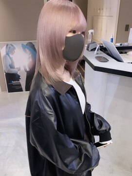 ペレ 渋谷(PELE) R56_シナモンホワイトピンクベージュ ブリーチ2回~