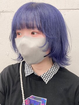 ベレーザ 渋谷(BELEZA) 3501タンバルモリボブブルーサファイアシャギーツートンカラー